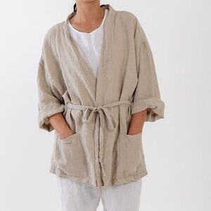 💋 Linen jacket.Japanese inspired oversize kimono jacket, linen *NEW